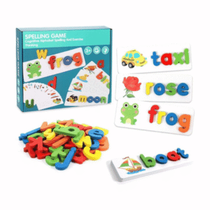 AlphaMatch Wooden ABC Flash Cards – Montessori Sight Word Puzzle Set for Toddlers